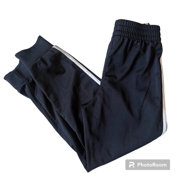 Youth Adidas Small Size 8 Tricot Jogger Black Sweatpants - Picture 3 of 6